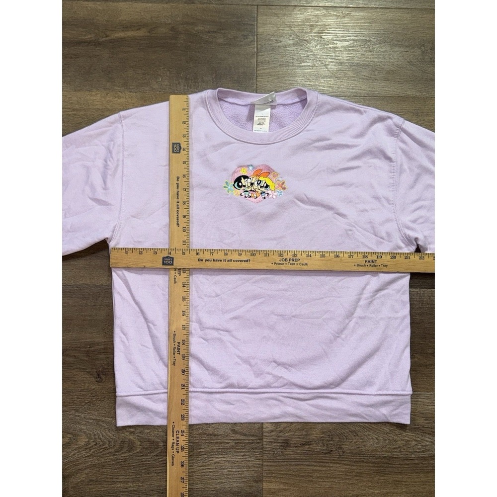 Powerpuff Girls Lavender Purple Embroidered Sweatshirt Women's Large - Picture 4 of 8